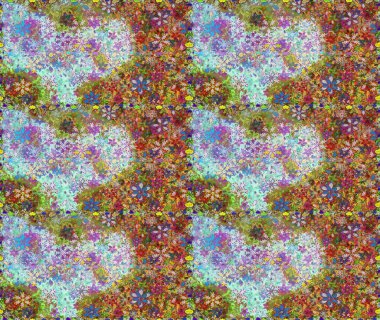 Küçük çiçekteki sevimli çiçek deseni. Raster illüstrasyonu. Güzel kumaş deseni. Güzel karalama çiçekleri olan kusursuz çiçek deseni..