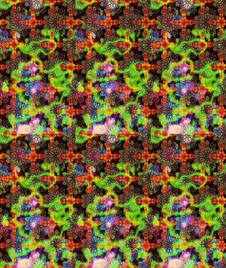 Yeşil renklerde. Raster illüstrasyonu. Çiçekli güzel suluboya desen.