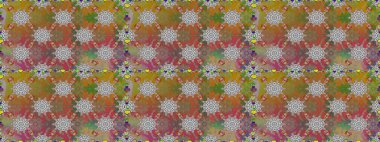 Halk tarzı. Moda baskıları için zarif bir şablon. Parlak renkli çiçekleri ve kahverengi ve gri renkli yaprakları olan şaşırtıcı, pürüzsüz çiçek deseni. Modern çiçek arkaplanı.