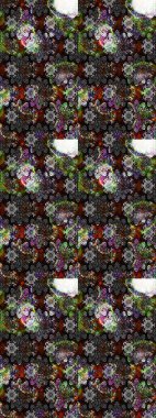 Raster güzel kumaş deseni çiziyor. Çiçek deseni. Renkli Bahar Teması eskiz kalıbı. Düz Çiçek Elementleri Tasarımı.