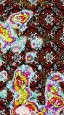 Raster stili kumaş deseni. Çiçekler suluboya çizim deseni.