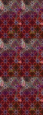 Yaz çiçekleri teması. El çizimi, soyut ve süslü elementler. Mor renkler. Suluboya resim taklit Raster çizimi. Klasik çiçekler..