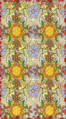 Raster düz çiçekleri pürüzsüz desen. Tarafsız ve kahverengi renkte çiçekler. Tasarım hediye paketi, tebrik kartları, posterler ve afiş tasarımı.