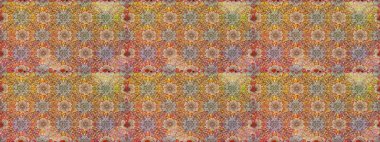 Raster illüstrasyonunda kusursuz çiçek deseni. Kahverengi ve bej renkli çiçekler.