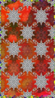 Küçük çiçekteki sevimli çiçek deseni. Kahverengi ve gri renkte çiçekler.