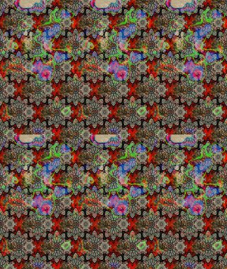 Hoş bir çiçek geçmişi var. Güzel kumaş deseni. Raster illüstrasyonu. Küçük çiçekte çizim deseni.