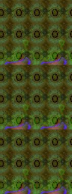 Üzerinde gelincikler ve vadi zambakları olan renkli çiçek desenli nakış deseni. Tekstil tasarımı için yeşil renkli geleneksel halk çiçekleri buketi.