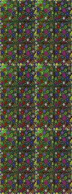 Düz çiçek öğeleri tasarım. Raster çizimde sorunsuz çiçek desenli. Bahar Tema Dikişsiz desen arka plan rengi. Fantezi kumaş deseni.