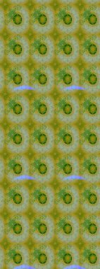 Raster illüstrasyonundaki çiçek desenli çizim. Yeşil renklerde. Raster illüstrasyonu. Güzel kumaş deseni.