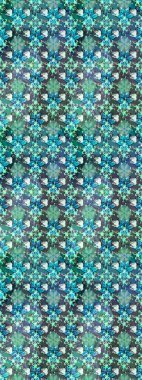 Renkli çizim kalıbı. Mavi renkli şirin tekstil tarzında. Raster illüstrasyonu. Çiçek duvar kâğıdı. Çiçek arka planı.