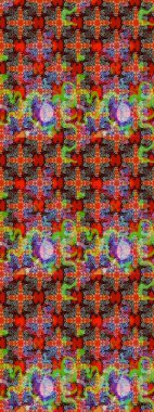 Hint süsü. Kırmızı renklerde. Raster illüstrasyonu. Çizim kalıbı. Renkli süs kenarı. Çiçek duvar kağıdı.