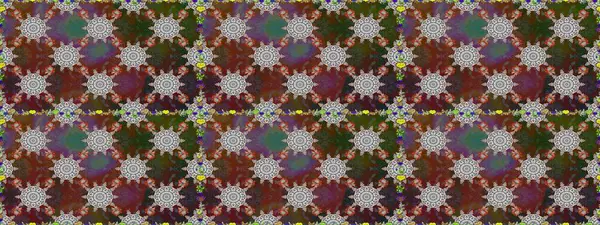 Raster illüstrasyonu. Kahverengi ve gri renkli çiçekler. El çizimi çiçekleri olan soyut, pürüzsüz desen.