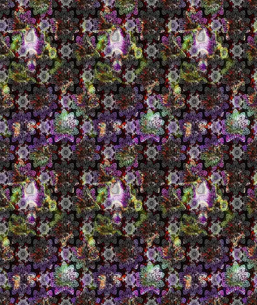 Raster illüstrasyonu. Küçük çiçekteki sevimli çiçek deseni. Güzel karalamalı çiçek desenli çizim. Güzel kumaş deseni.