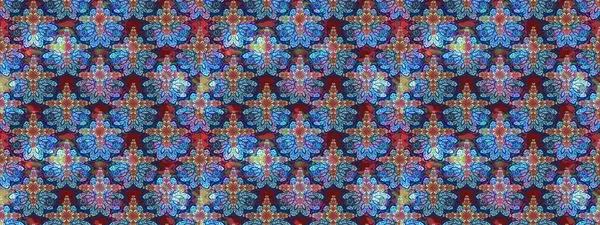 Süslü kumaş deseni. Raster illüstrasyonundaki çiçek desenli çizim. Düz Çiçek Elementleri Tasarımı. Renkli Bahar Teması çizim şablonu.