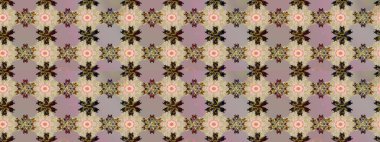 Elle çizilmiş çiçek desenli Raster çizimi. Tekstil, kumaş, ambalaj, hatıra defteri için hoş bir çiçek arkaplanı. Çocuksu tasarım. Bej arkaplanda.