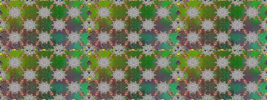 Çiçek desenli raster, yeşil ve gri çizgi grafik desenli soyut raster arkaplan. Modern stil dokusu.