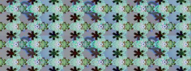 Raster illüstrasyonundaki çiçek desenli çizim. Mavi renkte çiçekler.