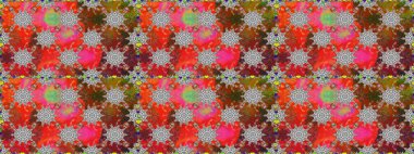 Raster illüstrasyonu. El yapımı çiçek ve bitki koleksiyonu. Raster illüstrasyonu. Eskiz stili gri ve kahverengi renklerde. Sevimli karalama çiçekleriyle kusursuz çiçek deseni..