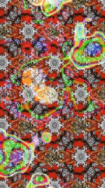 Raster Henna dövme stili. Etnik Mandala süsü. Kızılderili desenli desenli desenli şal deseni. Tekstil, tebrik kartı, boyama kitabı, telefon kılıfı baskısı için kullanılabilir.