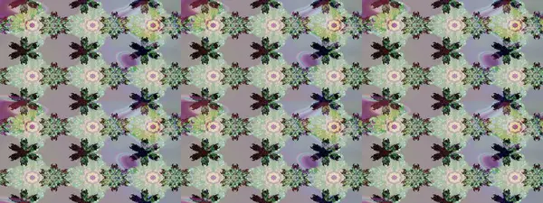 Çiçek desenli çizim. Raster illüstrasyonu. Asya tekstil tarzında. Gri renkli çiçekler. Raster illüstrasyonu.