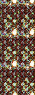 Tekstil için suluboya eskiz deseni. Şirin çiçekli, desenli, gri, kahverengi ve kırmızı renkli bir eskiz deseni. El çizimi çiçek çizimi deseni (fayans)).