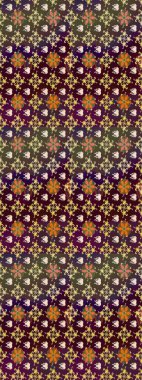 Kahverengi renkli çiçekler. Kumaş desenli papatya çiçekleri ayrıntıları.