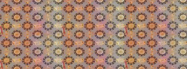 Çiçek ve yapraklı çiçek deseni. Küçük çiçekli şirin bir desen. Raster illüstrasyonu.