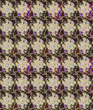 Çiçekli, yapraklı, çiçek desenli eskiz. Raster illüstrasyonu. El çizimi.