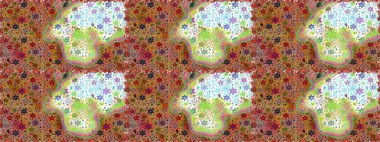 Suluboya desensiz çiçek buketi. Dekorasyon ve tasarım için güzel bir desen. Moda baskısı. Çiçeğin suluboya çizimlerinin mükemmel deseni. Ayarlanmış.