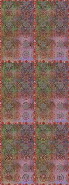 Raster illüstrasyonu. Raster illüstrasyonu. Şirin karalama çiçekleri olan kusursuz çiçek desenleri. Eskiz tarzı kahverengi ve nötr renklerde. El yapımı çiçek ve bitki koleksiyonu.