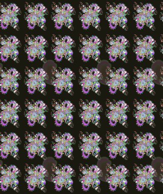 Vadinin gri renkli çiçekleri. Raster çiçek desenleri çiziyor..