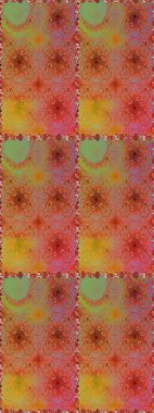 Renkli Bahar Temalı Kusursuz Arkaplan. Çiçekli, suluboya desenli kusursuz çiçek deseni. Düz Çiçek Elementleri Tasarımı. Kahverengi renkli çiçekler. Raster illüstrasyonu.