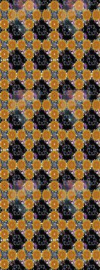 Robot resim. Şirin çiçek elementleri. Raster illüstrasyonu. Siyah renkte çiçekler.