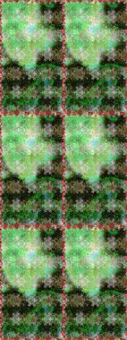 Raster illüstrasyonu. Çiçek. Kusursuz dekoratif arka plan, çiçek mandala. Yeşil ve gri renklerde.