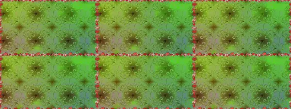 Raster Floral Illustration in cute textile. Elegance seamless pattern with ethnic flowers on green and neutral colors.