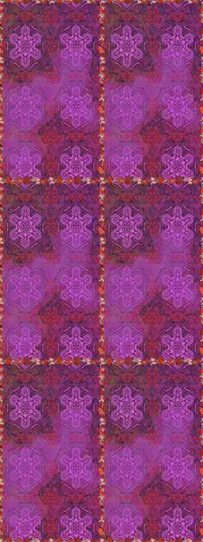 Suluboya çizimi. El çizimi. Çiçeklerle kusursuz desen. Mor ve mor renkte çiçekler.