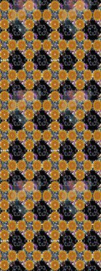 Robot resim. Şirin çiçek elementleri. Raster illüstrasyonu. Siyah renkte çiçekler.