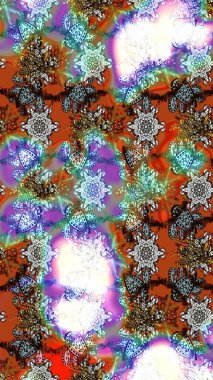 Raster illüstrasyonundaki çiçek desenli çizim. Tarafsız ve kahverengi renkte çiçekler.