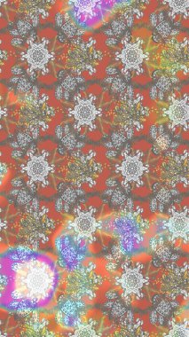 Gri ve nötr renkler üzerine çiçek çizimi. Şatafatlı bahar bahçesi dokusu. Raster illüstrasyonu. Gri ve nötr renkte çiçekler. Çiçek deseni.