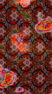 Renkli etnik çiçeklerle süslenmiş zarif bir eskiz şekli. Raster Çiçek İllüstrasyonu güzel tekstil..