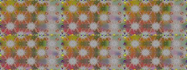 Raster Çiçek İllüstrasyonu güzel tekstil. Gri ve kahverengi renkte etnik çiçeklerle kusursuz bir desen..