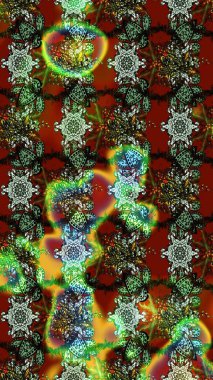 Renkli Bahar Teması eskiz kalıbı. Yeşil ve kahverengi renkli çiçekler. Düz Çiçek Elementleri Tasarımı. Raster illüstrasyonunda çiçek deseni çizimi.