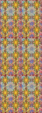 Çiçekli karalama şeklinde Raster çiçek deseni. Bej ve kahverengi renkli çiçekler. Nazik, narin çiçek arkaplanı.