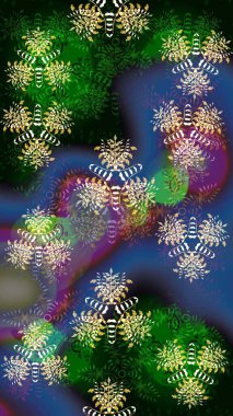 Küçük çiçekteki sevimli çiçek deseni. Robot resim. Raster illüstrasyonu.