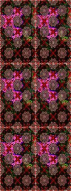 Raster çiçek izi. Çiçeksel siyah ve kahverengi desenli. Klasik taslak çizimi.