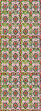 Güzel kumaş deseni. Renkli Yaz Temalı Kusursuz Arkaplan. Düz Çiçek Elementleri Tasarımı. Raster illüstrasyonunda trendsiz çiçek deseni.