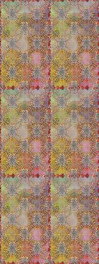 Düz Çiçek Elementleri Tasarım Raster illüstrasyonu. Bej ve nötr renklerde çiçekler. Renkli Bahar Temalı, pürüzsüz bir arka plan. Çiçekli, suluboya desenli kusursuz çiçek deseni.