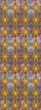 Kahverengi renkli etnik çiçeklerin olduğu zarif bir eskiz modeli. Raster Çiçek İllüstrasyonu güzel tekstil..