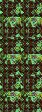 Yeşil renkli çiçekler. Raster Illustrasyon 'daki Çiçek Deseni' nin son moda çizimi. Düz Çiçek Elementleri Tasarımı. Renkli Yaz Teması çizim şablonu.