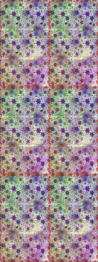 Renkli Bahar Temalı Kusursuz Arkaplan. Düz Çiçek Elementleri Tasarımı. Tarafsız ve gri renklerde çiçekler. Raster illüstrasyonu. Çiçekli, suluboya desenli kusursuz çiçek deseni.